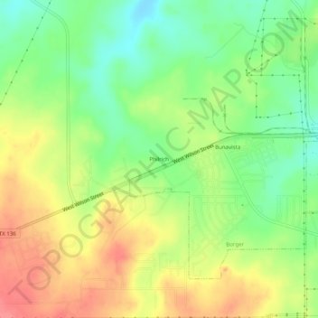 Mappa topografica Philrich, altitudine, rilievo