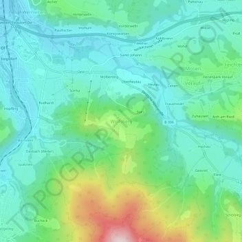 Mappa topografica Wolfsberg, altitudine, rilievo