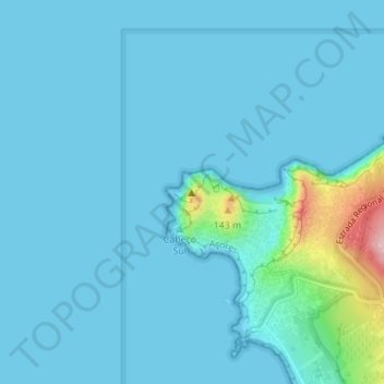 Mappa topografica Vulcão dos Capelinhos, altitudine, rilievo