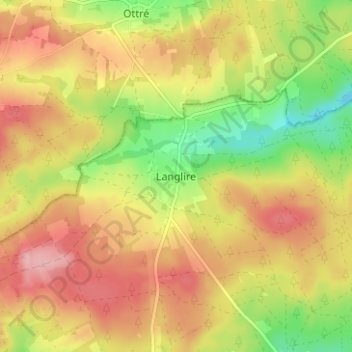Mappa topografica Langlire, altitudine, rilievo