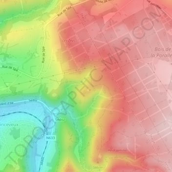 Mappa topografica Vieux Chera, altitudine, rilievo