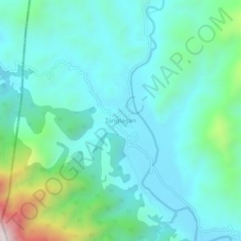 Mappa topografica Tanglagan, altitudine, rilievo
