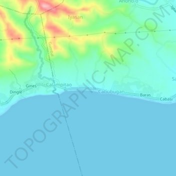 Mappa topografica Nalundan, altitudine, rilievo