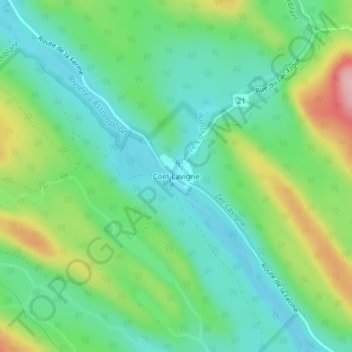 Mappa topografica Coin-Lavigne, altitudine, rilievo
