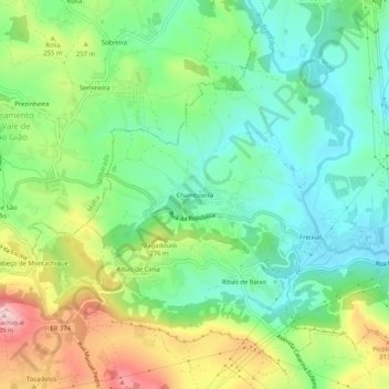 Mappa topografica Chamboeira, altitudine, rilievo