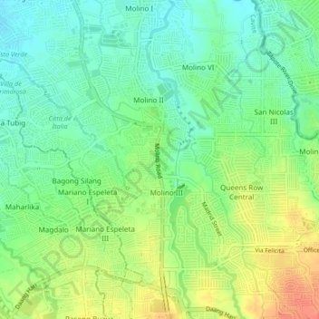 Mappa topografica Molino 3, altitudine, rilievo