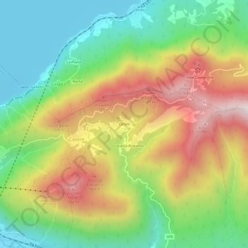 Mappa topografica Vararo, altitudine, rilievo