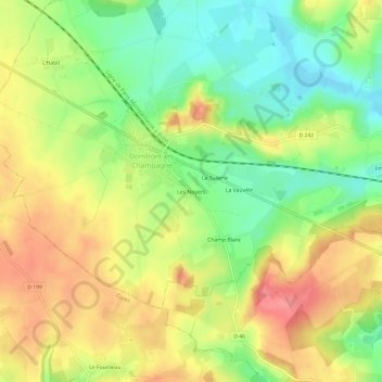 Mappa topografica Les Noyers, altitudine, rilievo