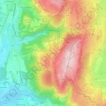Mappa topografica Dingier, altitudine, rilievo