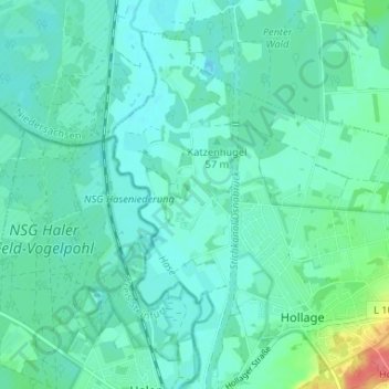 Mappa topografica Barlage, altitudine, rilievo