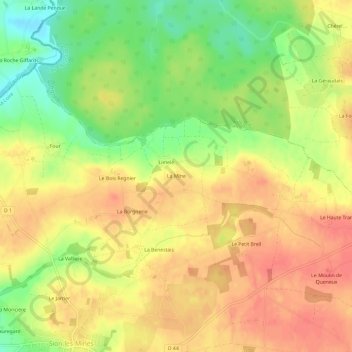 Mappa topografica La Mine, altitudine, rilievo