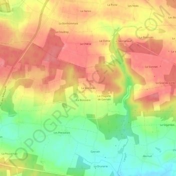 Mappa topografica La Rochelle, altitudine, rilievo
