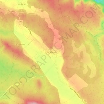 Mappa topografica La Mourotte, altitudine, rilievo