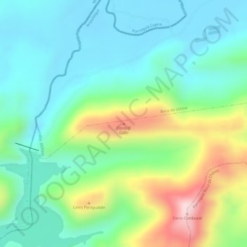 Mappa topografica Cerro El Gallo, altitudine, rilievo