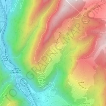 Mappa topografica Molençon, altitudine, rilievo