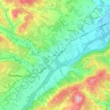 Mappa topografica Gallo, altitudine, rilievo