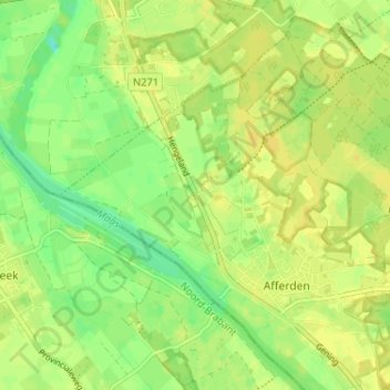 Mappa topografica Hengeland, altitudine, rilievo