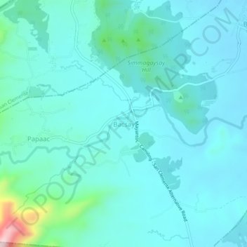 Mappa topografica Bacsay, altitudine, rilievo