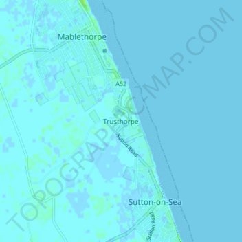 Mappa topografica Trusthorpe, altitudine, rilievo