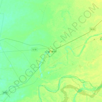 Mappa topografica Kandhkot, altitudine, rilievo