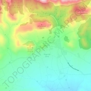 Mappa topografica Oria, altitudine, rilievo