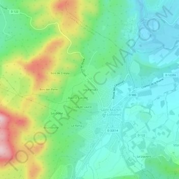 Mappa topografica Les Parras, altitudine, rilievo