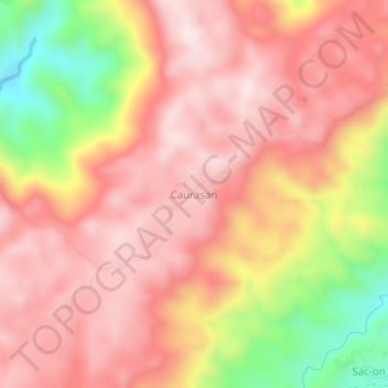 Mappa topografica Caurasan, altitudine, rilievo