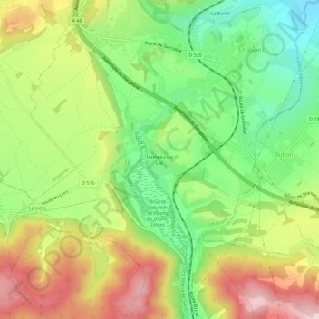 Mappa topografica Hameau du Lac, altitudine, rilievo