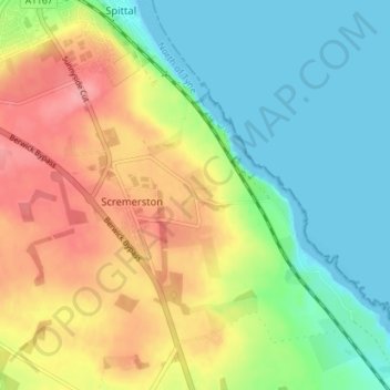 Mappa topografica Borewell, altitudine, rilievo
