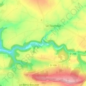 Mappa topografica Le Moulin Pinel, altitudine, rilievo