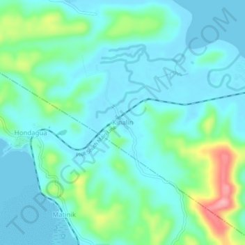 Mappa topografica Kinalin, altitudine, rilievo
