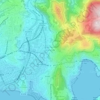 Mappa topografica Victoria Park, altitudine, rilievo