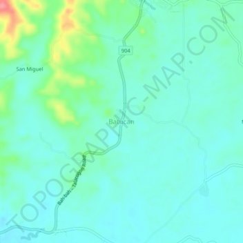 Mappa topografica Batucan, altitudine, rilievo