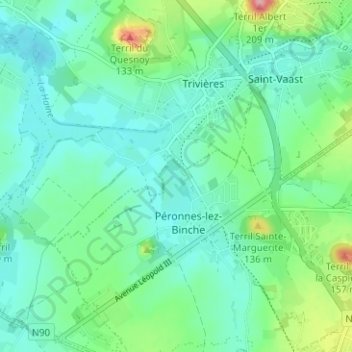 Mappa topografica Château du Fonteni, altitudine, rilievo