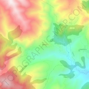 Mappa topografica Betesa, altitudine, rilievo