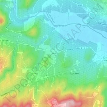 Mappa topografica Donnat, altitudine, rilievo