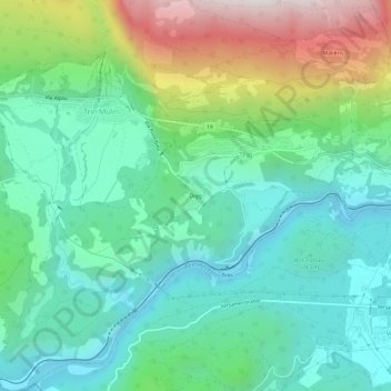 Mappa topografica Digg, altitudine, rilievo