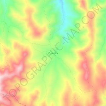 Mappa topografica Potrerillos, altitudine, rilievo