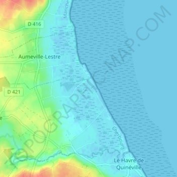 Mappa topografica La Dune, altitudine, rilievo