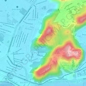 Mappa topografica Morro do Embaré, altitudine, rilievo