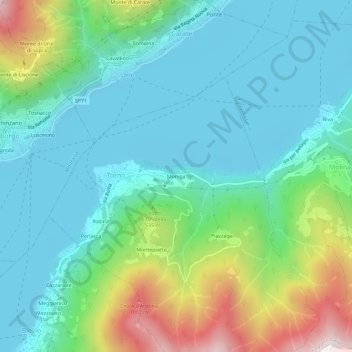 Mappa topografica Moniga, altitudine, rilievo