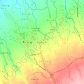 Mappa topografica Kaytapos, altitudine, rilievo
