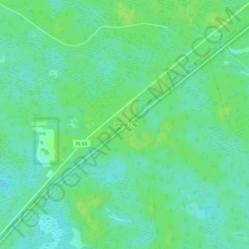 Mappa topografica Central City, altitudine, rilievo