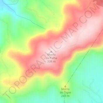 Mappa topografica Morro da Palha, altitudine, rilievo