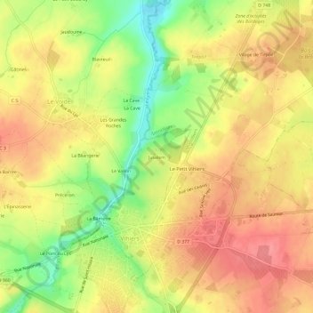 Mappa topografica Jusalem, altitudine, rilievo