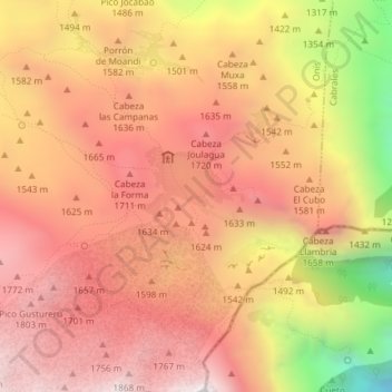 Mappa topografica Vega de Ario, altitudine, rilievo