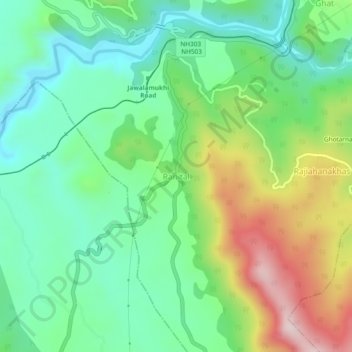 Mappa topografica Ranital, altitudine, rilievo
