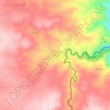 Mappa topografica Escarigo, altitudine, rilievo