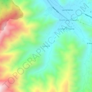 Mappa topografica Lo Castro, altitudine, rilievo