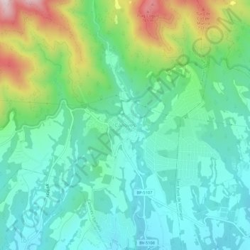 Mappa topografica Cànoves, altitudine, rilievo